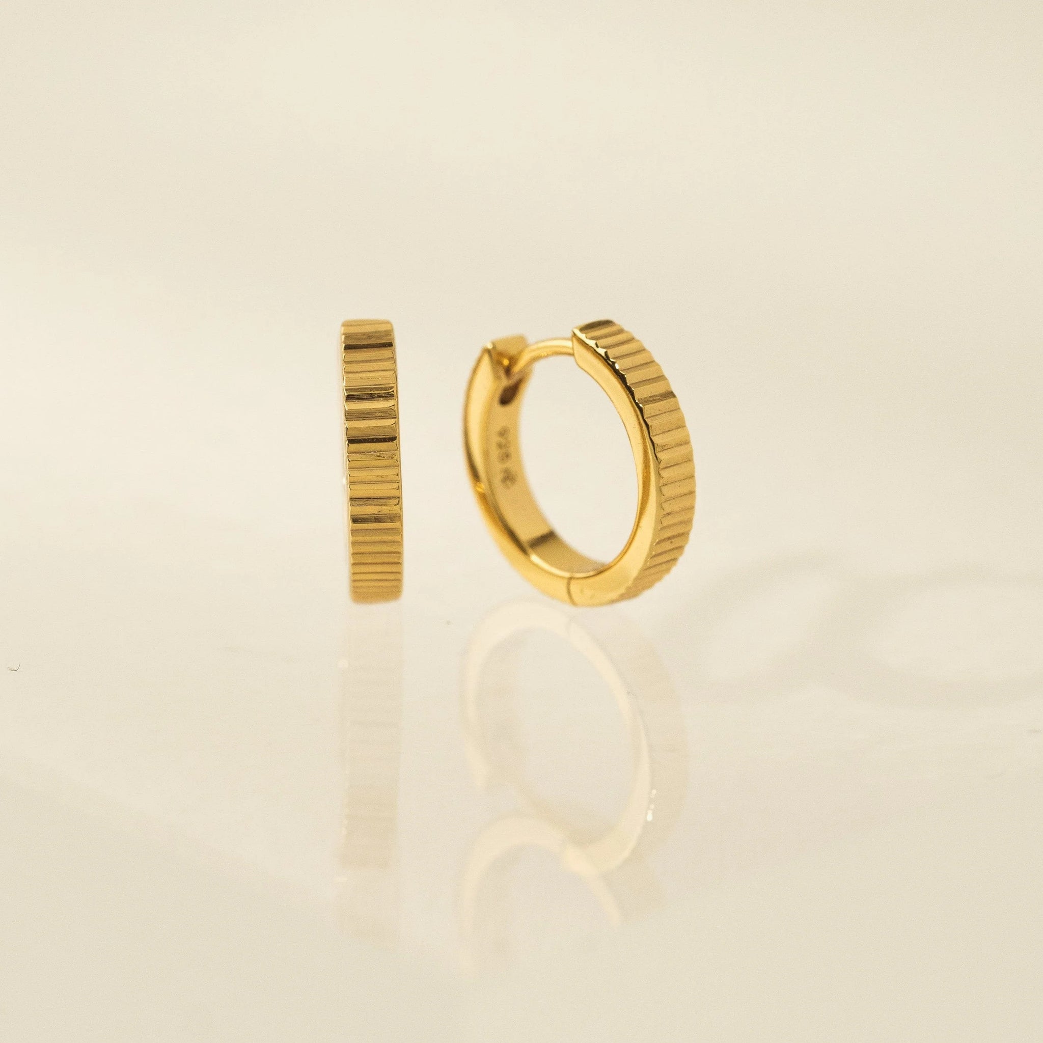 Boucles d'oreilles - Anneaux striés 15 mm