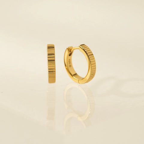 Boucles d'oreilles - Anneaux striés 15 mm