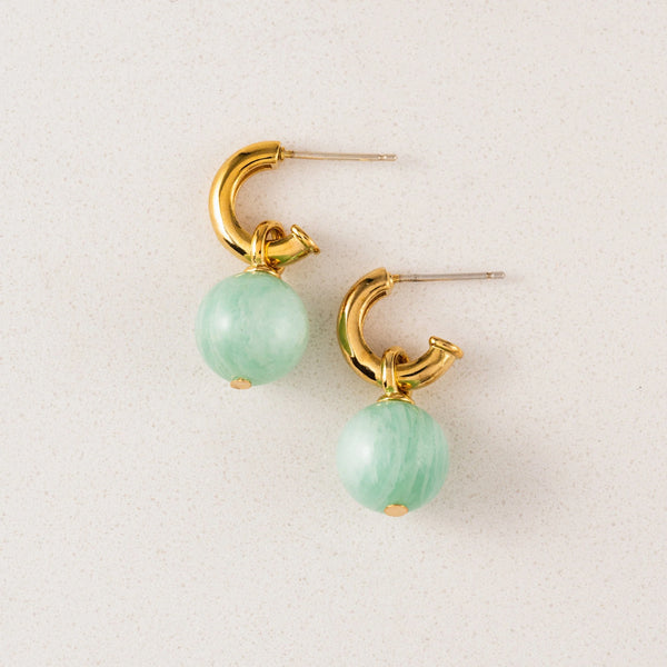 Boucles d'oreilles - Anneaux sorrento amazonite or