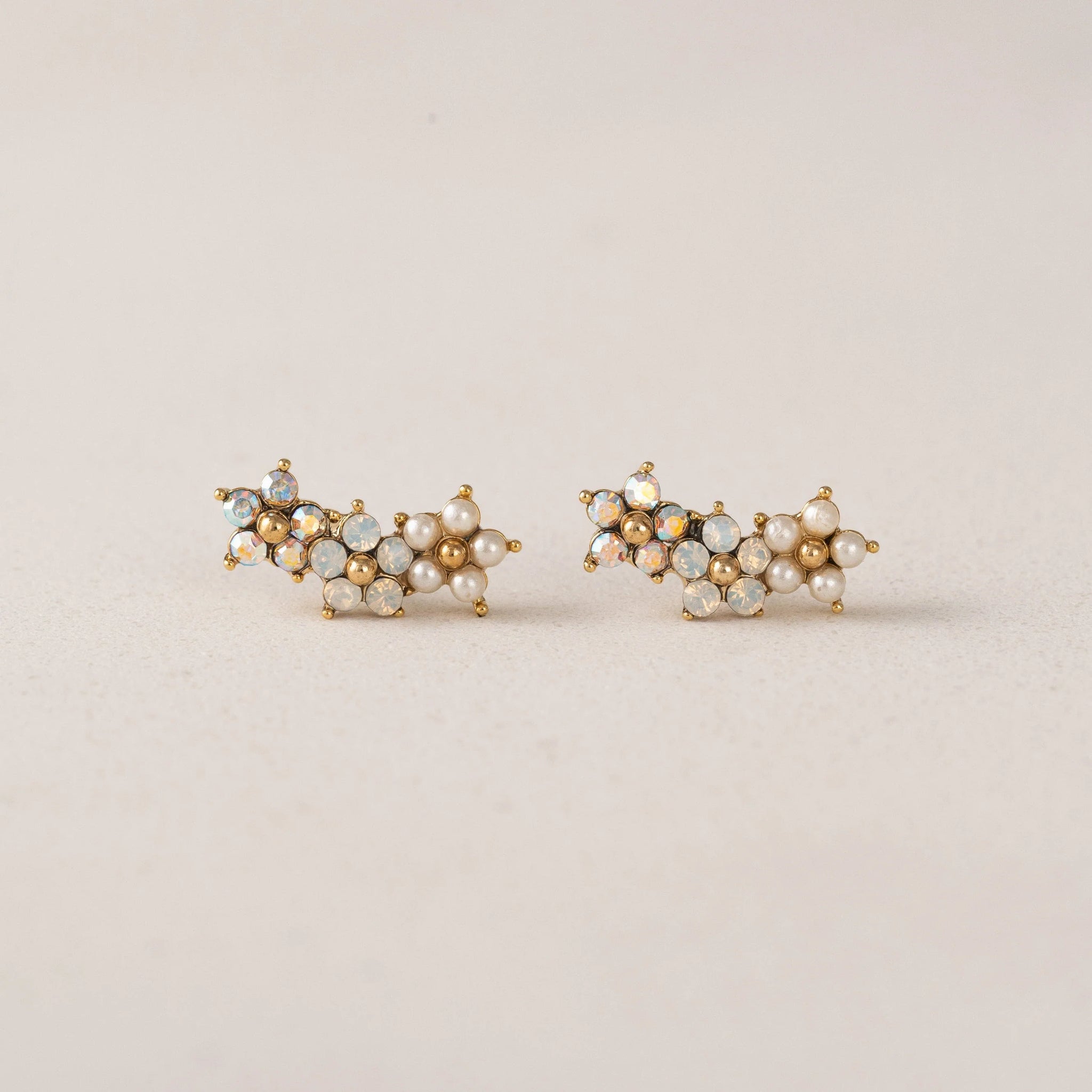 Boucles d'oreilles - Climber fleurs grimpantes or