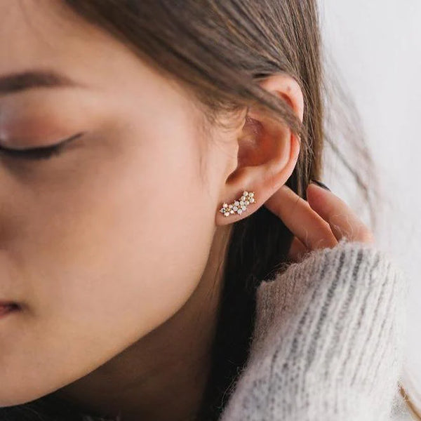 Boucles d'oreilles - Climber fleurs grimpantes or