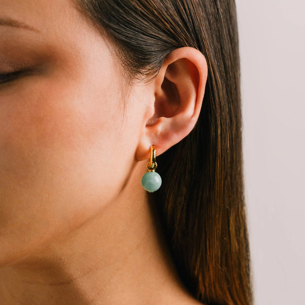 Boucles d'oreilles - Anneaux sorrento amazonite or