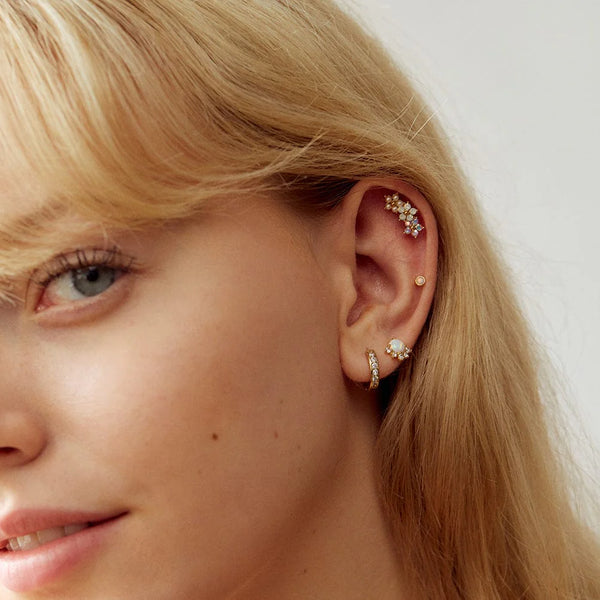 Boucles d'oreilles - Climber fleurs grimpantes or