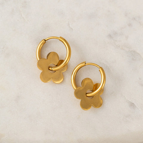 Boucles d'oreilles - Anneaux petal or