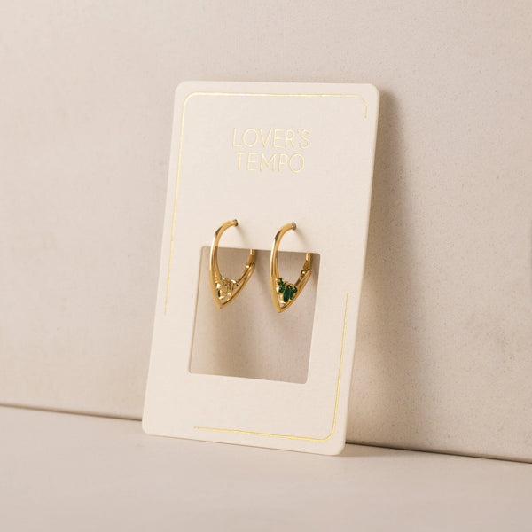 Boucles d'oreilles - Anneaux aria émeraude or