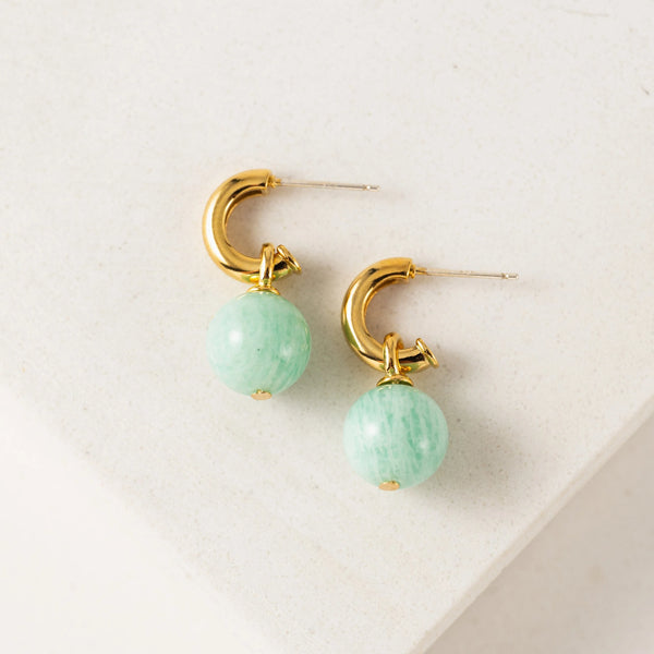 Boucles d'oreilles - Anneaux sorrento amazonite or