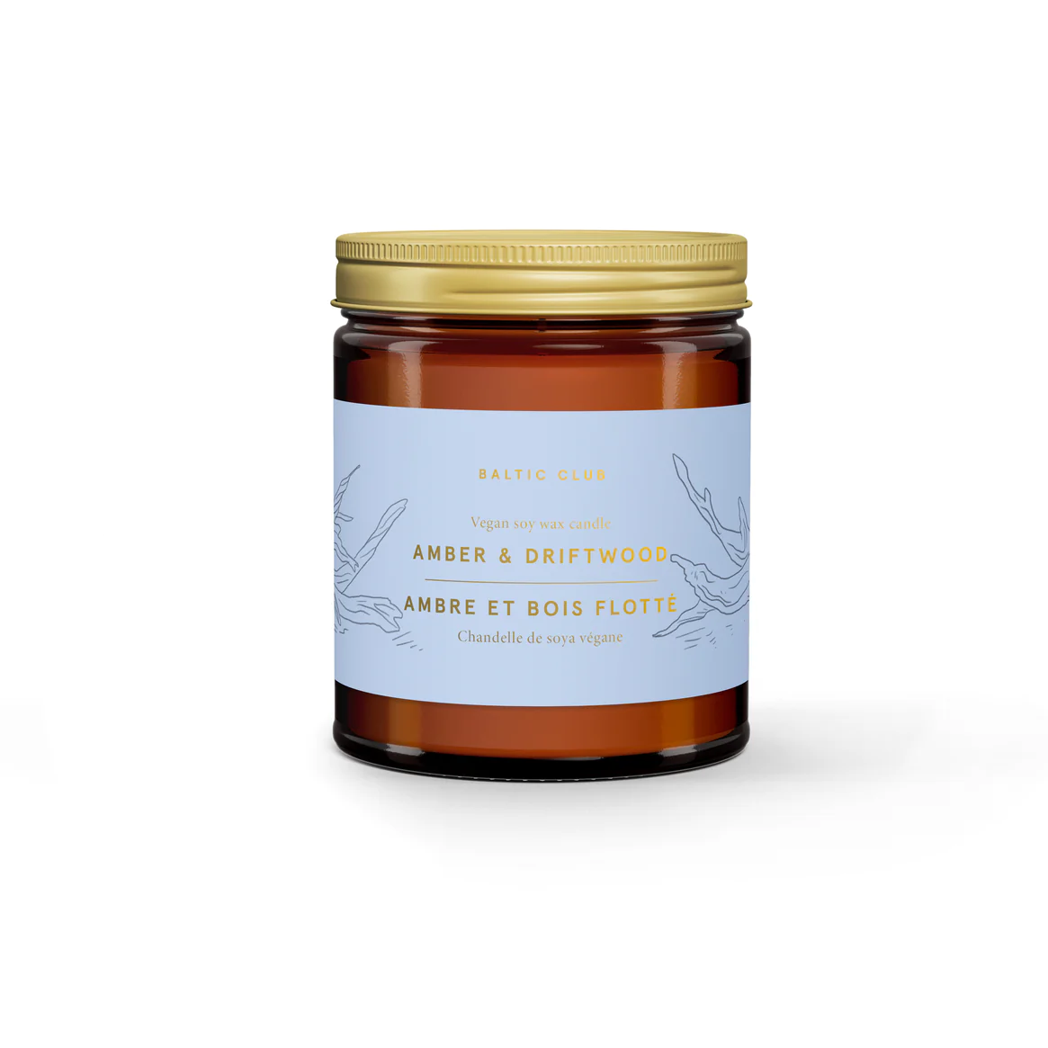 Chandelle de soya - Ambre et bois flott&eacute;