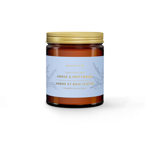 Chandelle de soya - Ambre et bois flott&eacute;