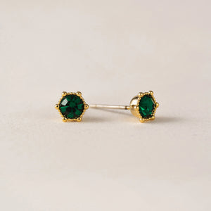 Boucles d'oreilles - Astrid stud émeraude