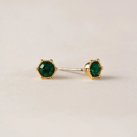 Boucles d'oreilles - Astrid stud émeraude