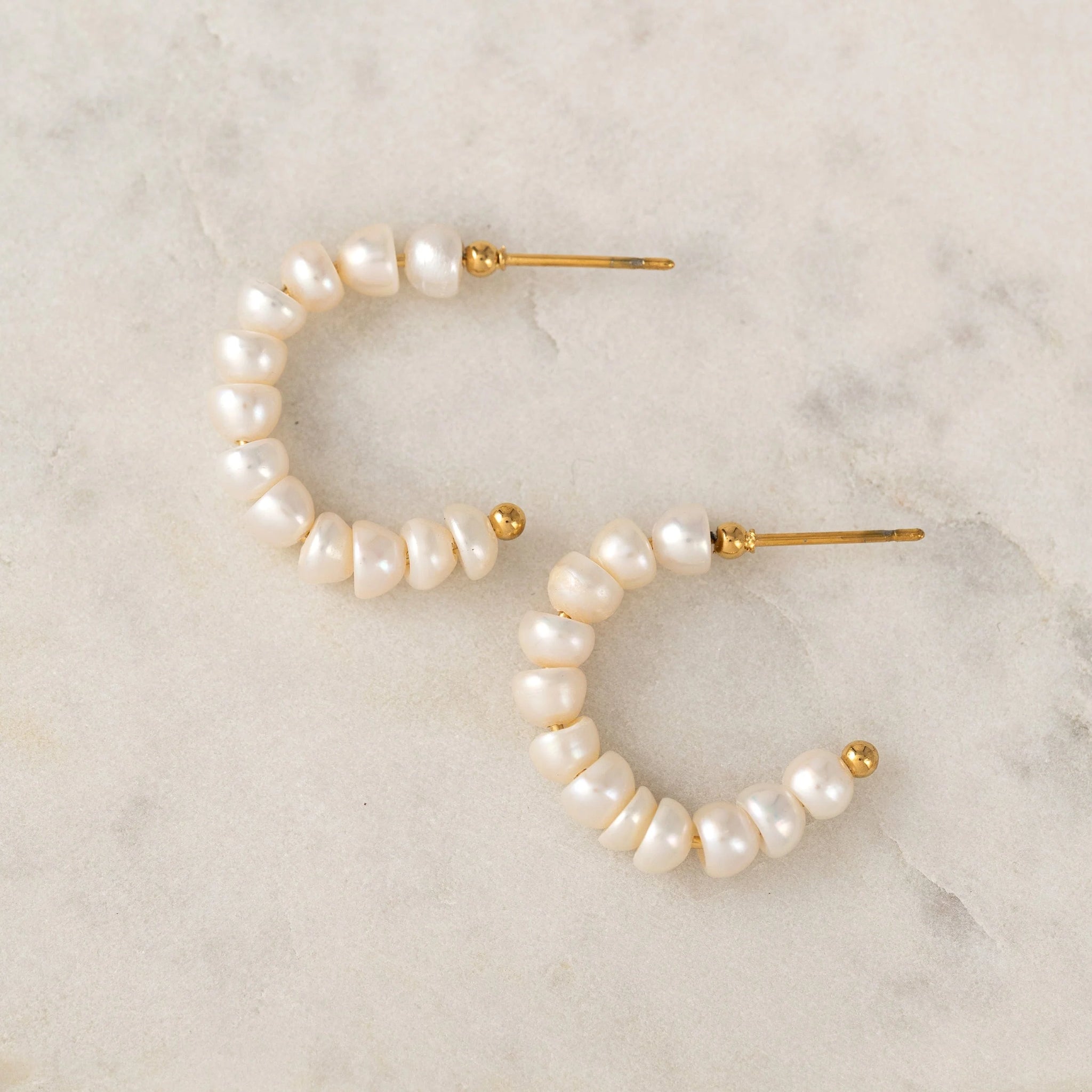 Boucles d'oreilles - Anneaux Isola perle or