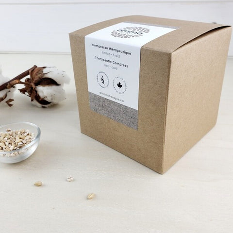 Compresse thérapeutique carrée - chanvre et coton bio sable