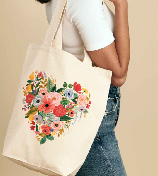 Sac réutilisable - Coeur fleuri