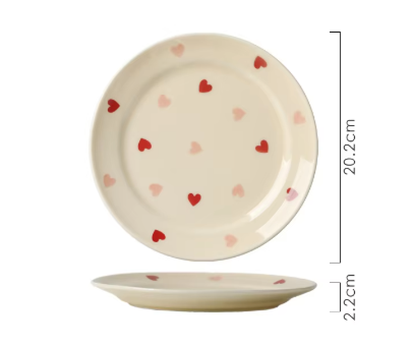 Petite assiette - Coeurs rouges et roses