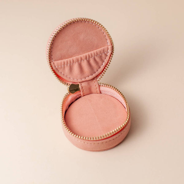 Boite à bijoux - Velours rose soleil