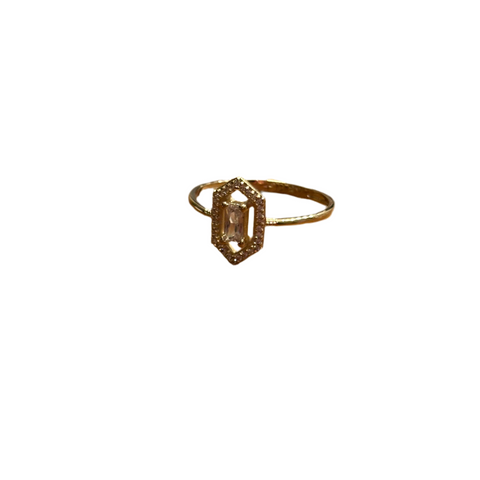 JOS Bague - Hexagone zircon