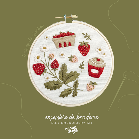 Ensemble de broderie - Fraises du Québec