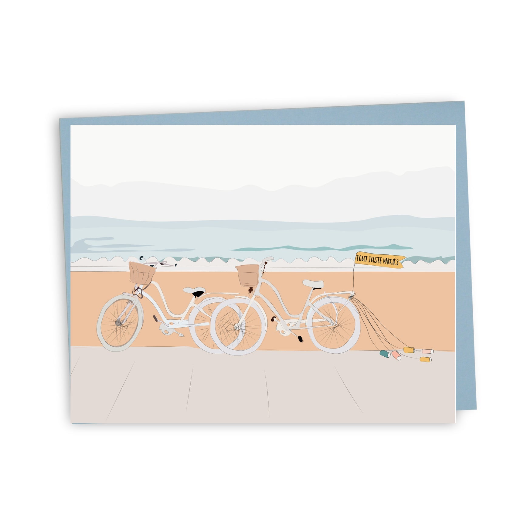 Carte - Tout juste mariés (bicyclettes)