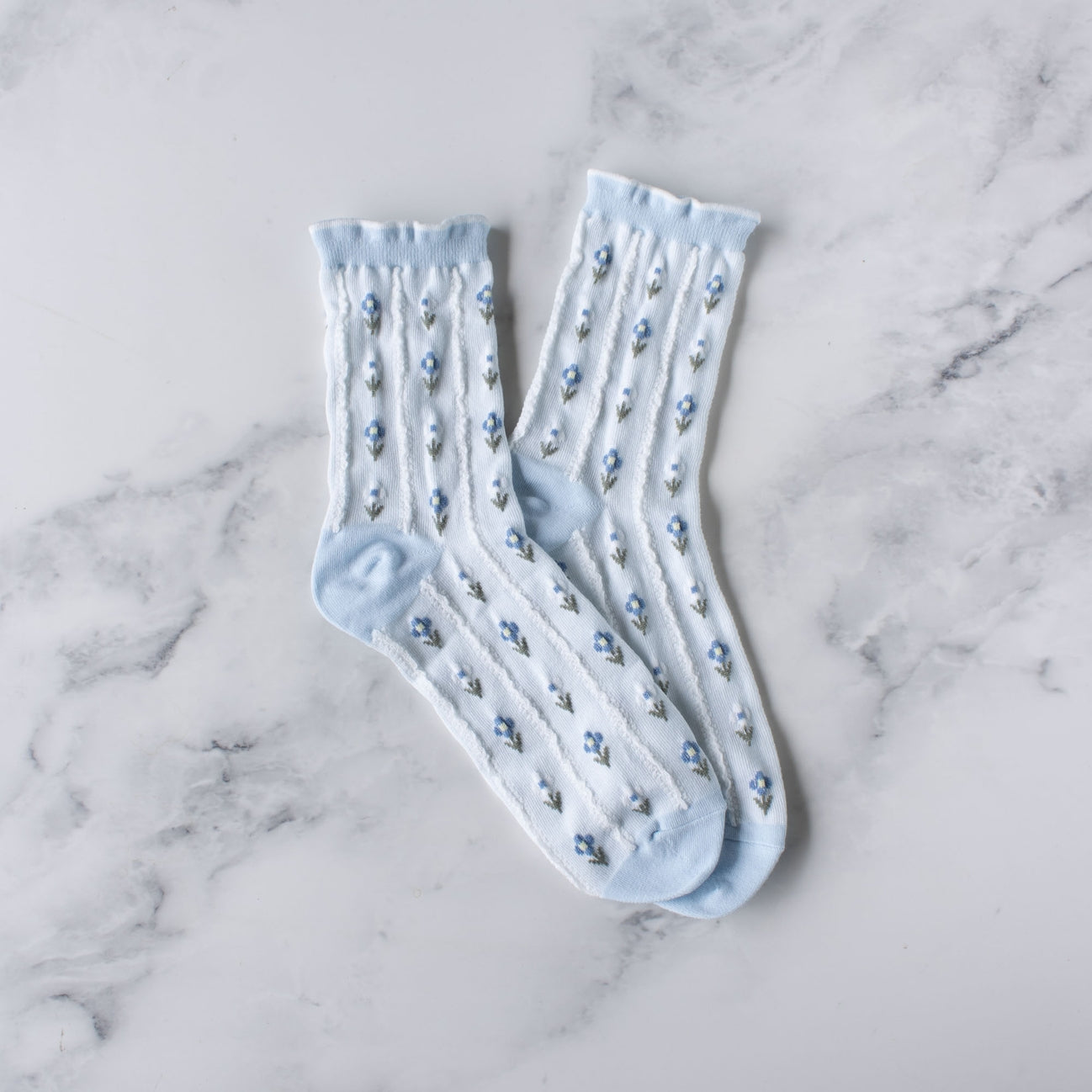 Bas - Pastel floral bleu KRSK333