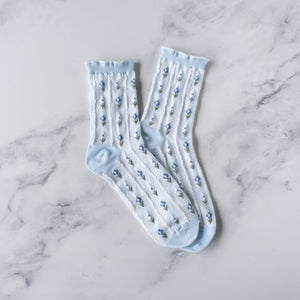 Bas - Pastel floral bleu KRSK333