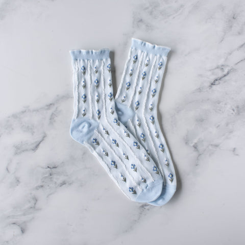 Bas - Pastel floral bleu KRSK333