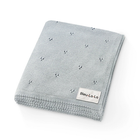 Couverture - Pointelle bleu poudre