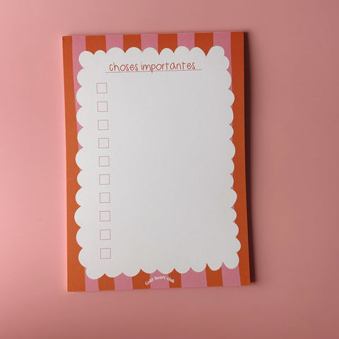 Bloc-notes - Choses importantes