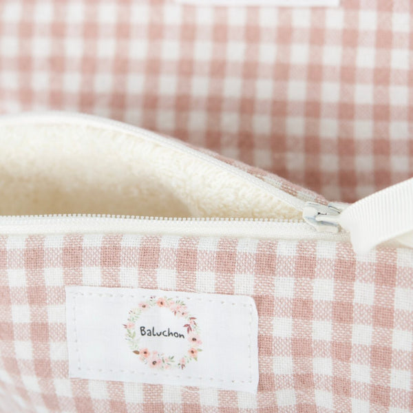 Petit sac à cosmétiques - Carreaux roses