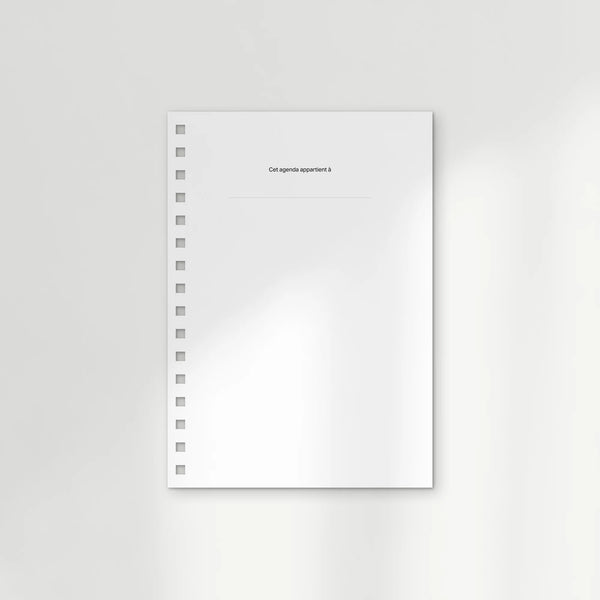 Agenda - Non daté : le planificateur spirale Blanc