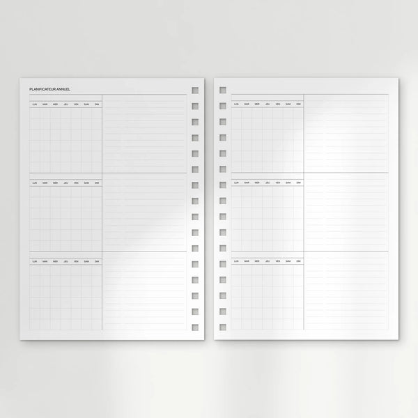 Agenda - Non daté : le planificateur spirale Blanc