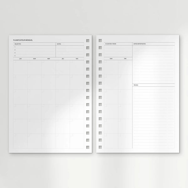 Agenda - Non daté : le planificateur spirale Blanc