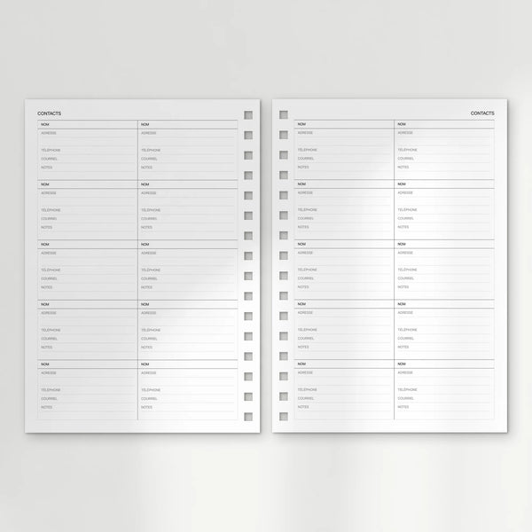 Agenda - Non daté : le planificateur spirale Blanc