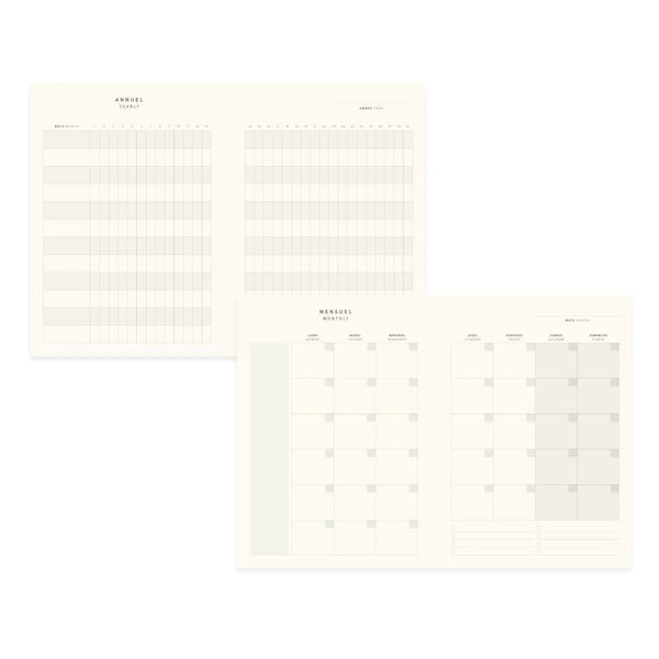 Agenda non daté - Tissu bourgogne