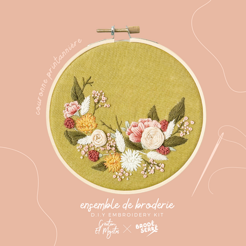 Ensemble de broderie - Couronne printanière