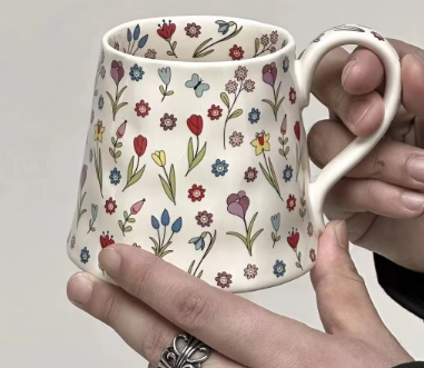 Tasse - Mini fleurs fond blanc
