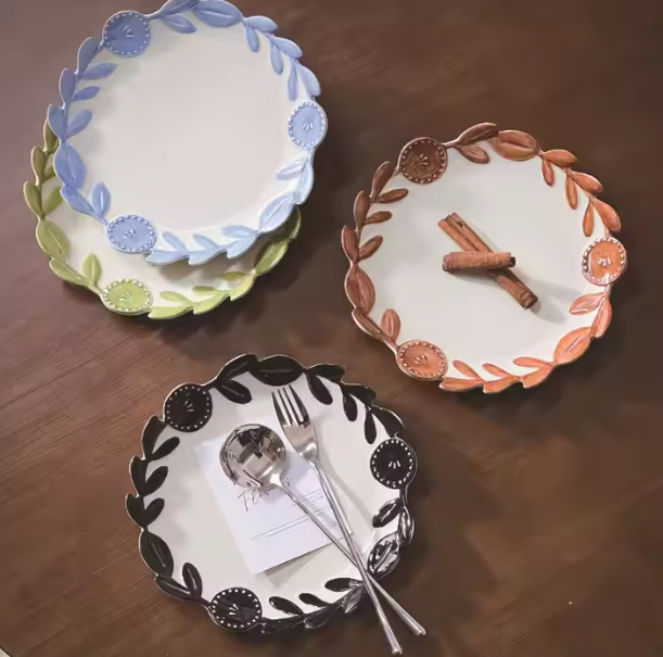Assiette - Feuilles