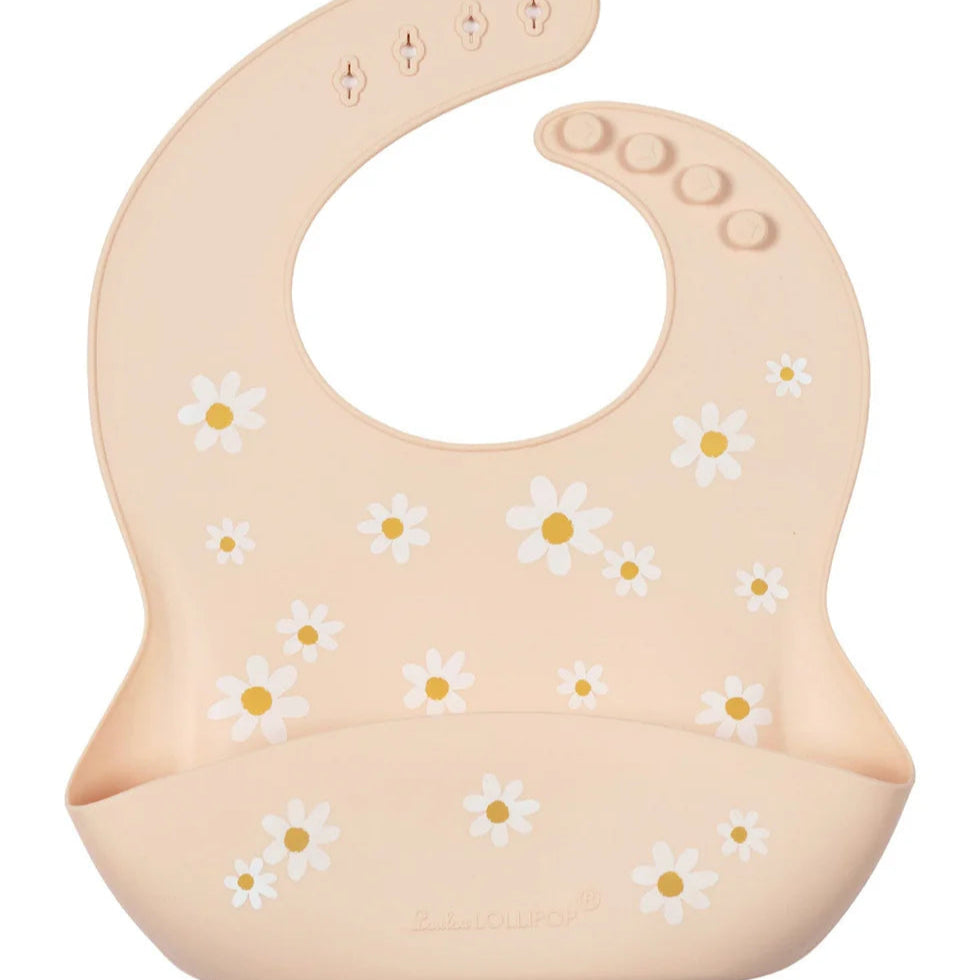 Bavette - Marguerites fond rose