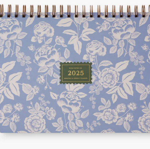 Planificateur 2025 - Fleurs blanches fond lilas