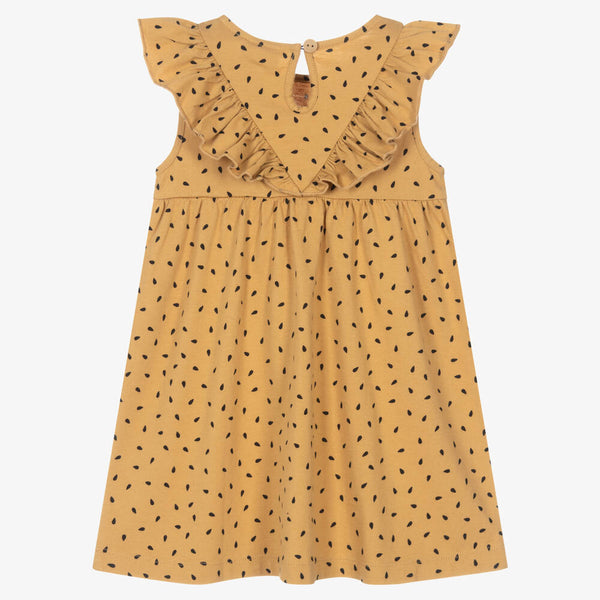 Robe - Ocre et motifs noirs