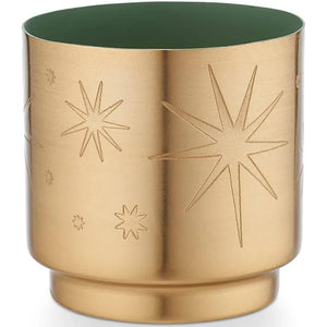 Chandelle - Balsam cedar métal doré étoiles