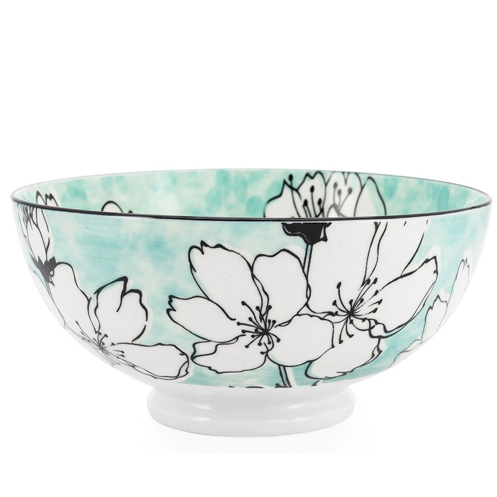Bol - Fleurs fond bleu