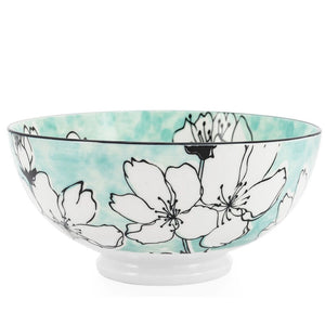 Bol - Fleurs fond bleu
