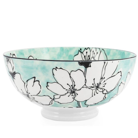 Bol - Fleurs fond bleu