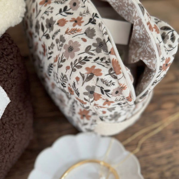 Trousse rectangle - Matelassé fleurs d’automne