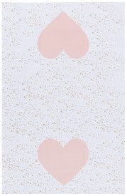 Linge &agrave; vaisselle - Coeurs roses et confettis dor&eacute;s