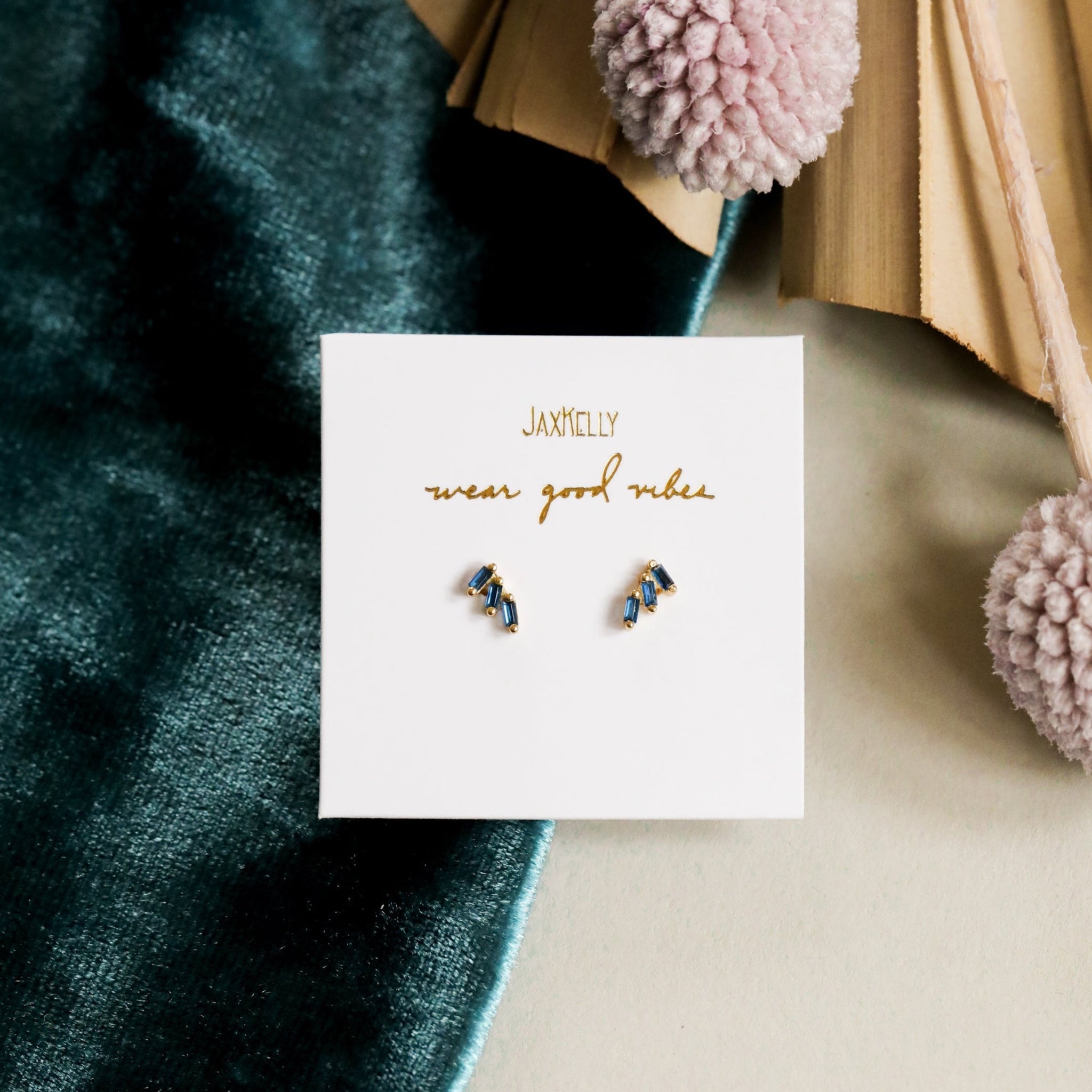 Boucles d'oreilles - Trio saphire