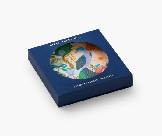 Sous-verres - Fleurs et oiseaux
