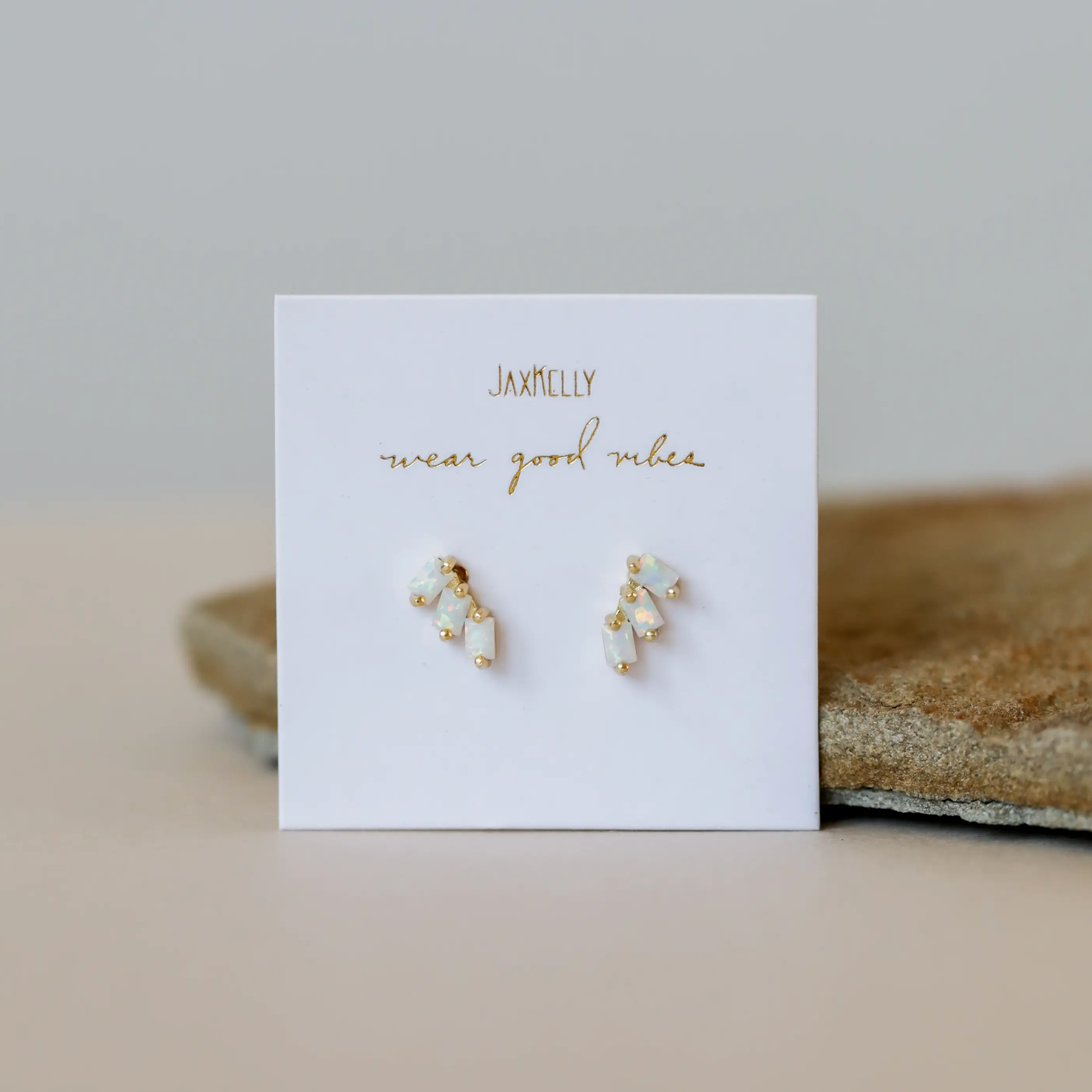 Boucles d'oreilles - Opale trio stack