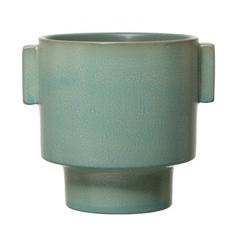 Cache-pot - Turquoise avec poign&eacute;es