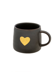 Tasse - Noire coeur or